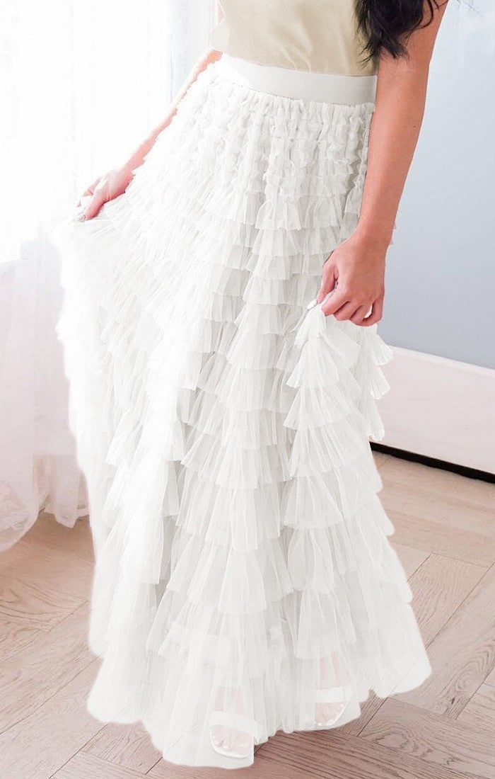 Tiered midi skirt