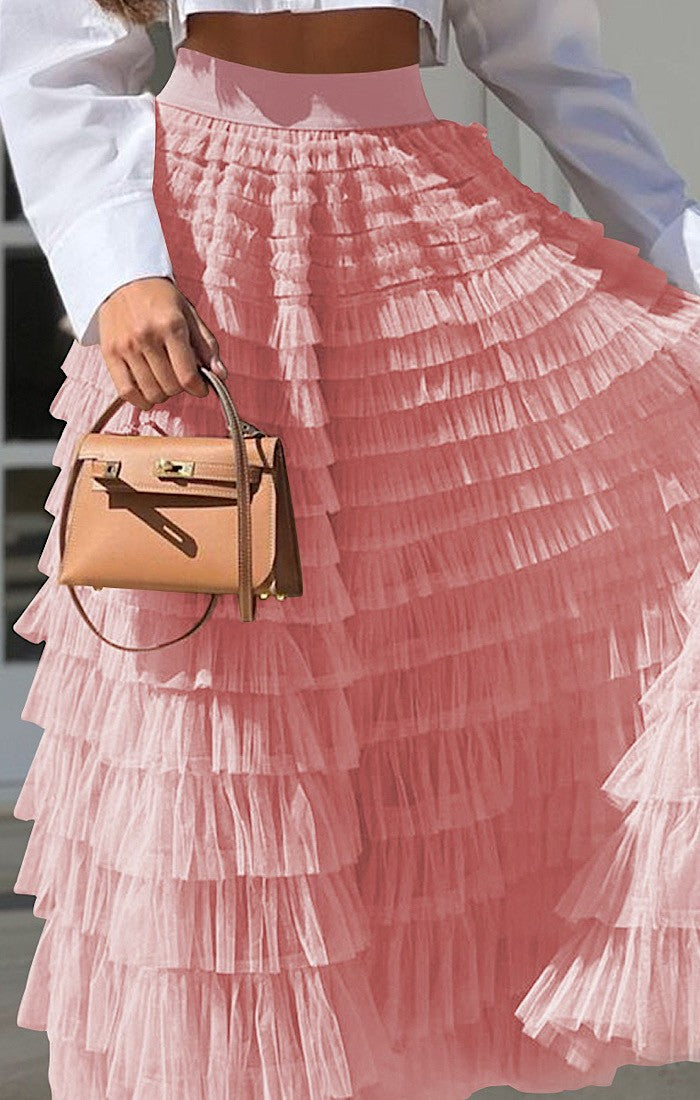 Tiered midi skirt
