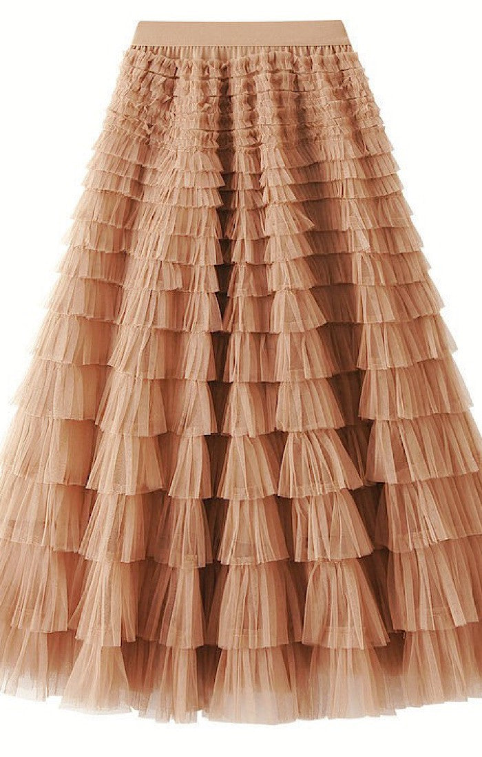 Tiered midi skirt