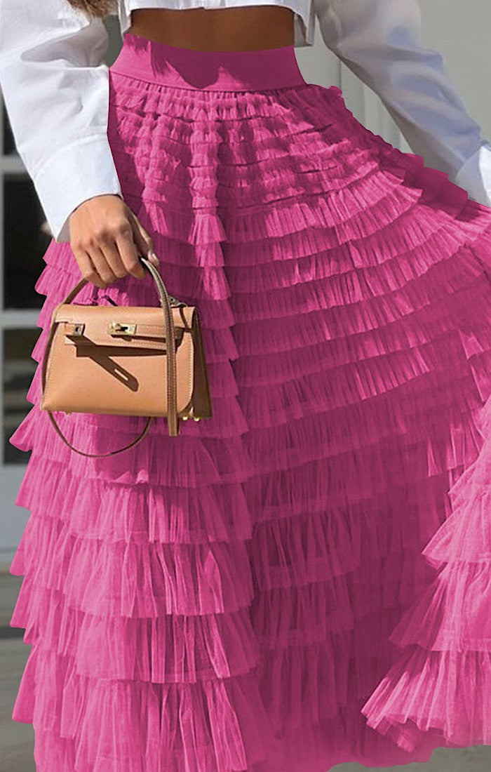 Tiered midi skirt