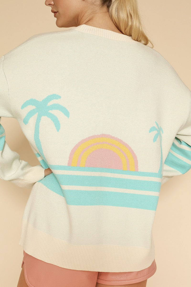 Ocean sunset knit cardigan