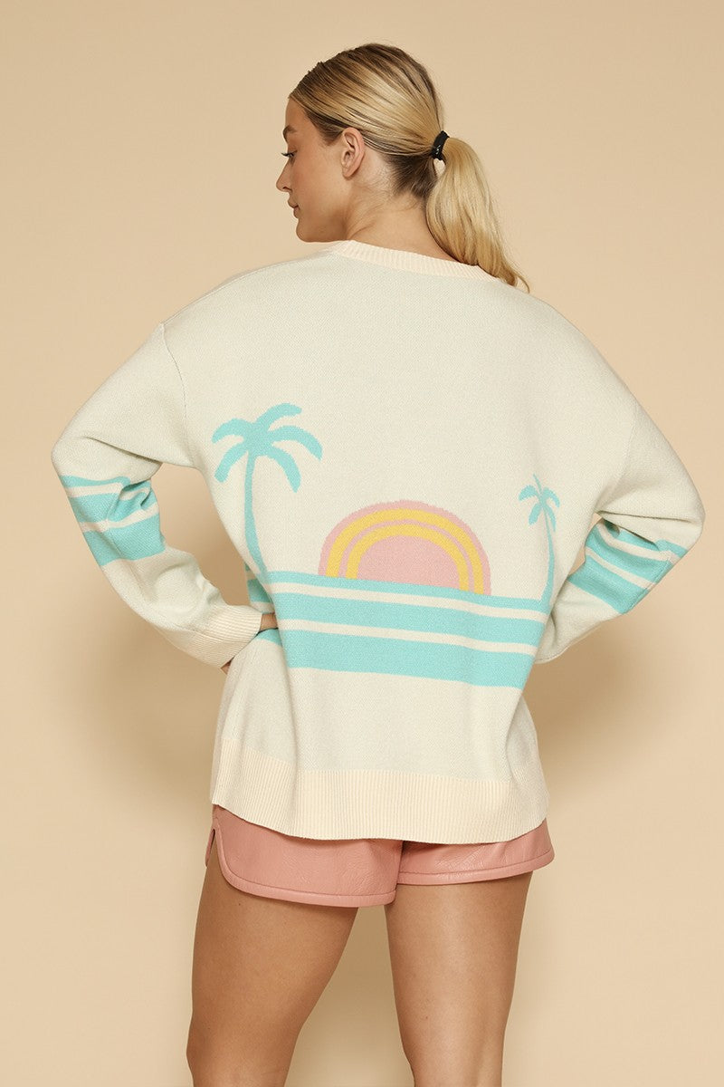 Ocean sunset knit cardigan