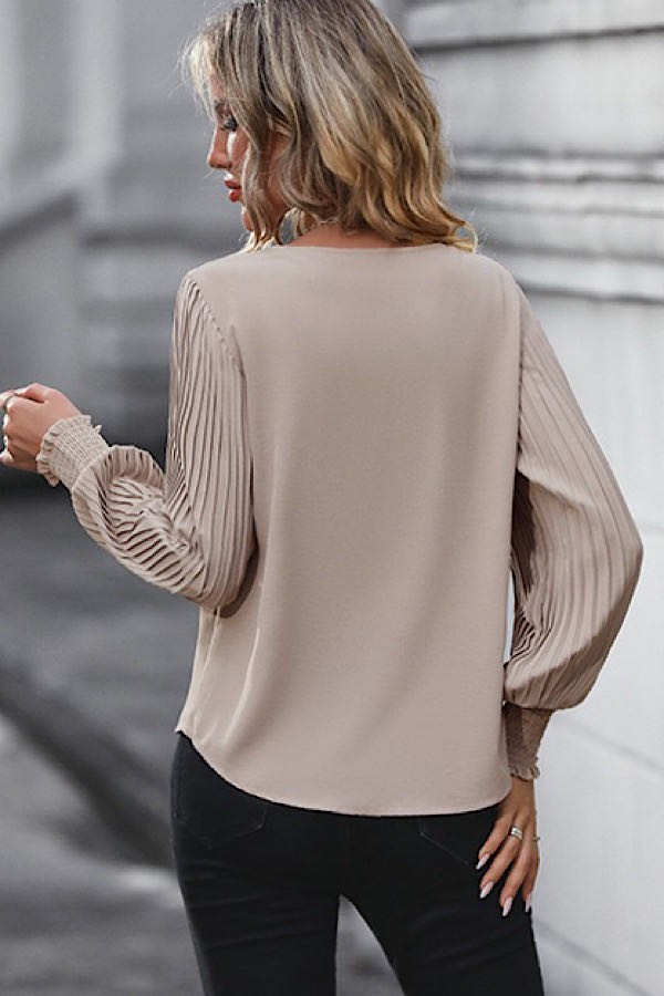 Long sleeve v neck blouse