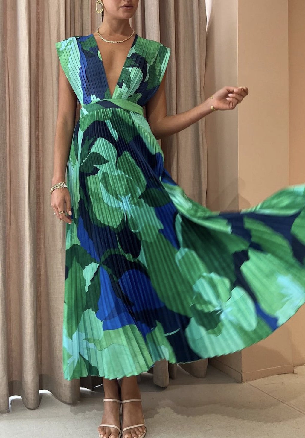 Deep V-neck Dress