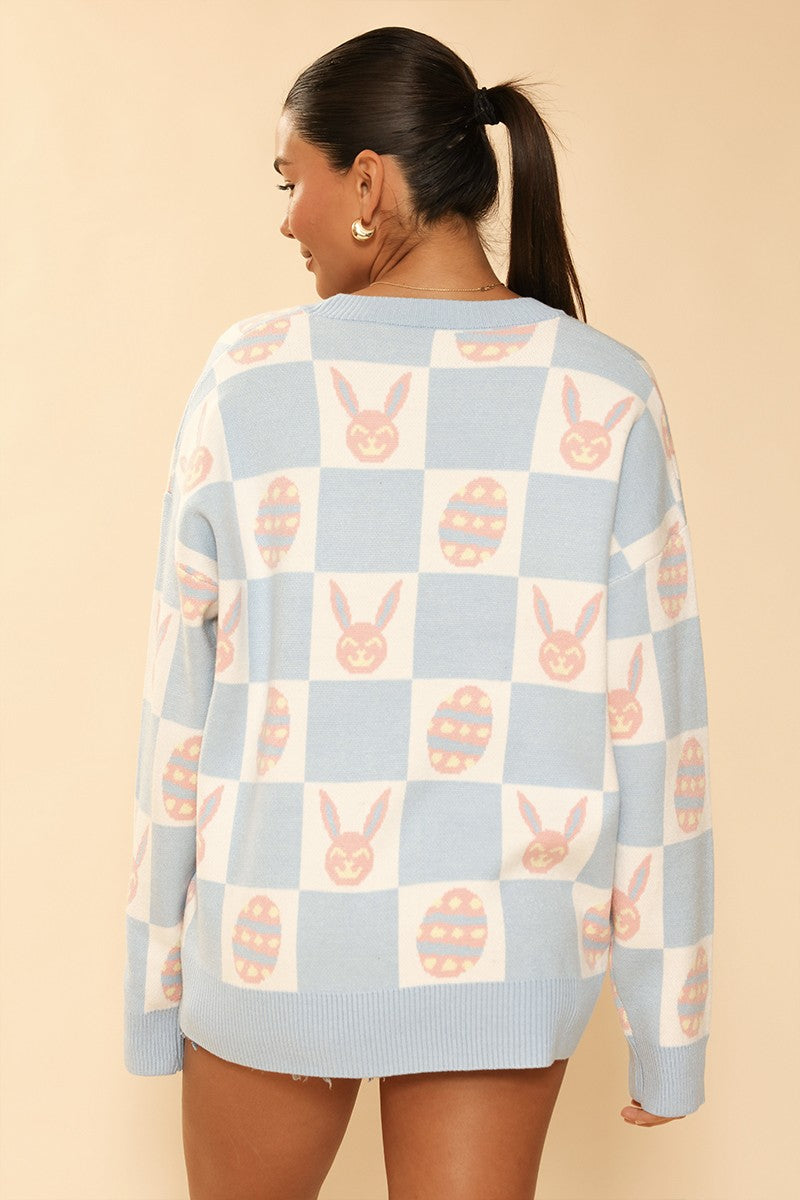 Easter bunny check cardigan