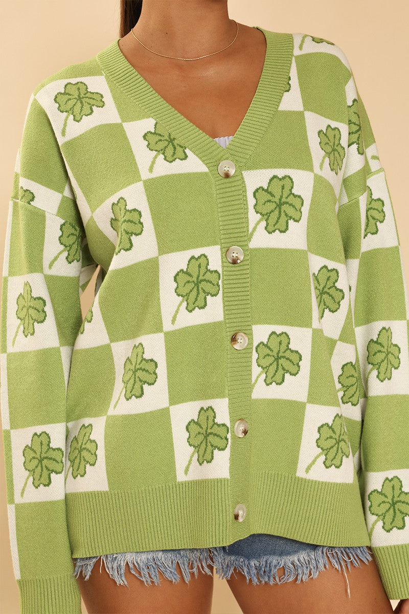 Shamrock check cardigan