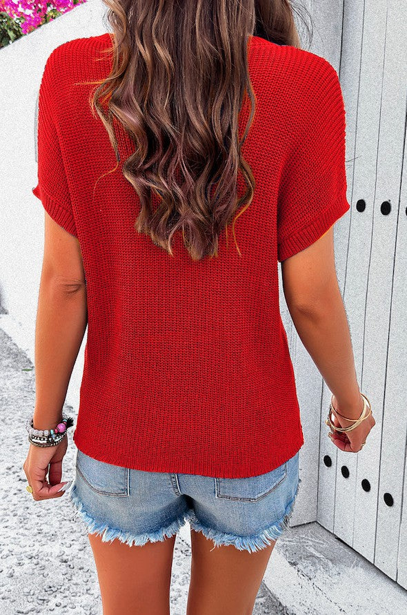 Knit round neck top