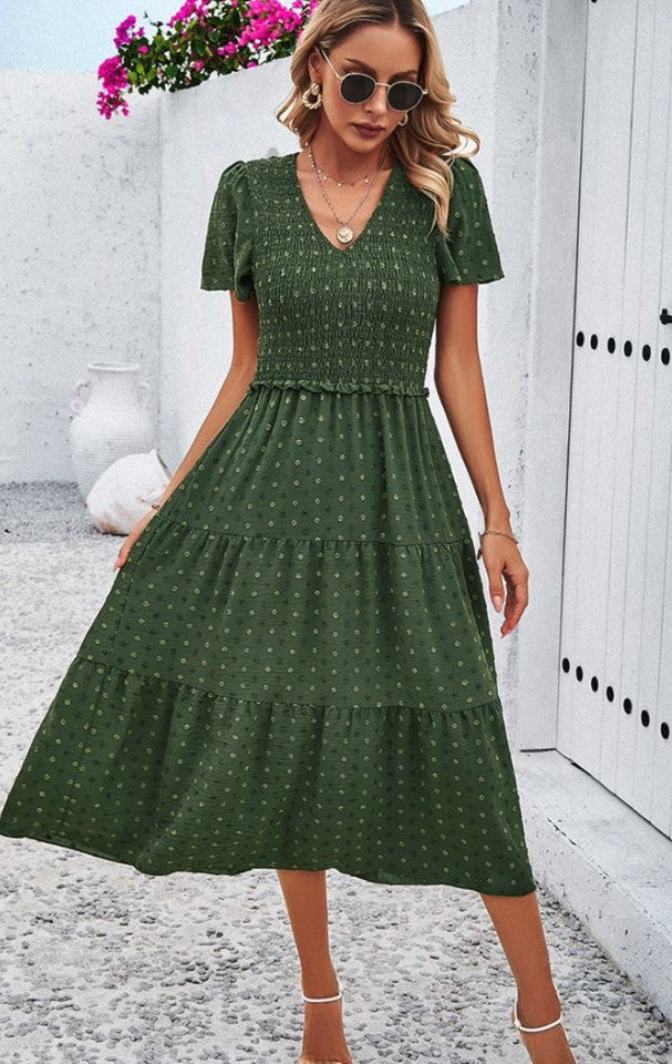 Smocked midi Dress