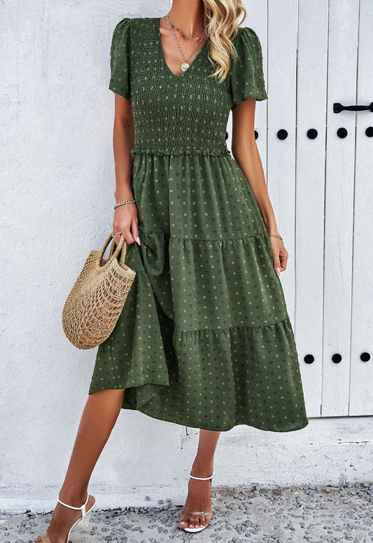 Smocked midi Dress