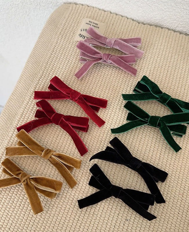 2 piece velvet ribbon clips