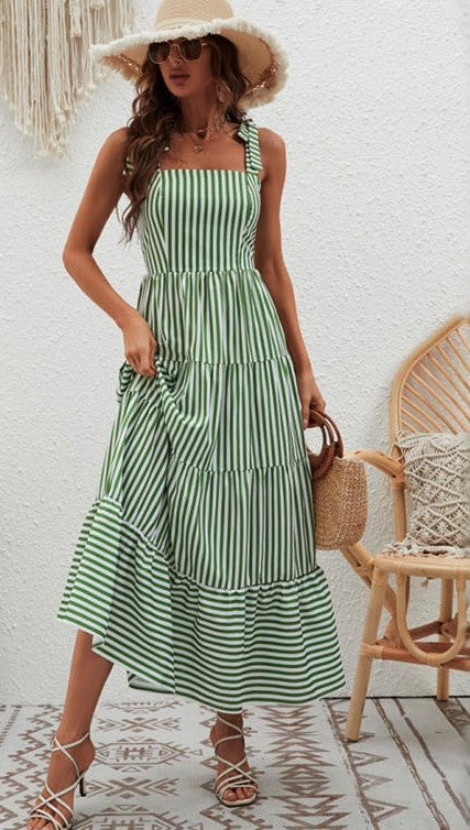 Tie Shoulder Maxi Dress