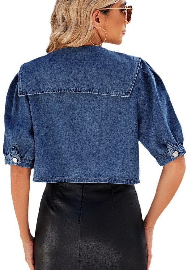 Short sleeve denim jacket