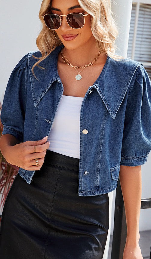 Short sleeve denim jacket