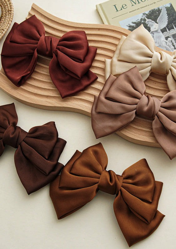 Satin Bow Hair Clips