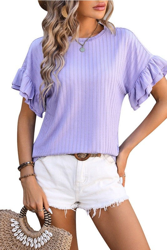 Ruffle sleeve blouse