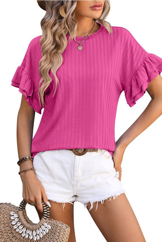 Ruffle sleeve blouse