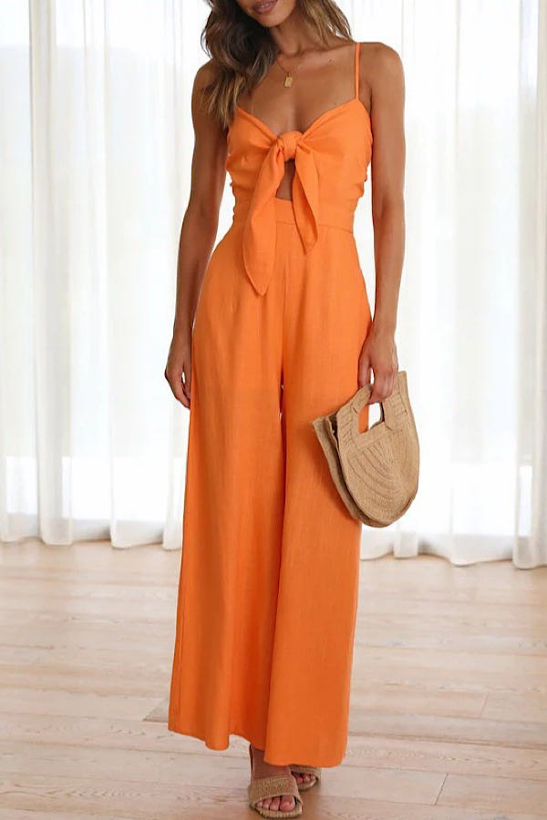 Knot front jumpsuit