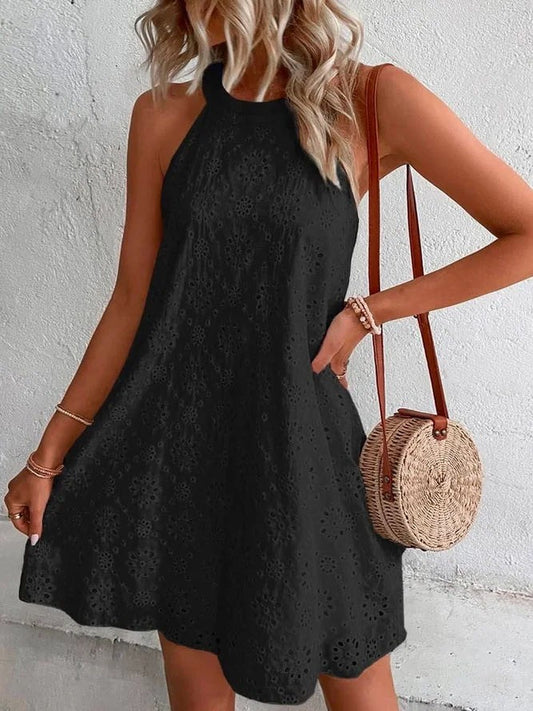 Eyelet short dress