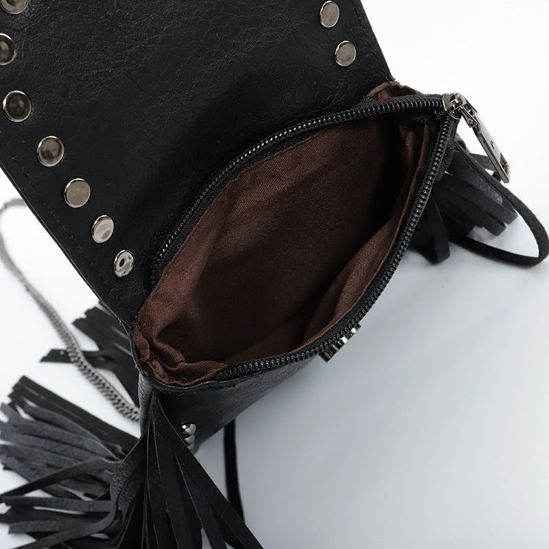 Skull fringe crossbody bag