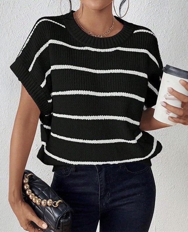 Striped sleeveless sweater