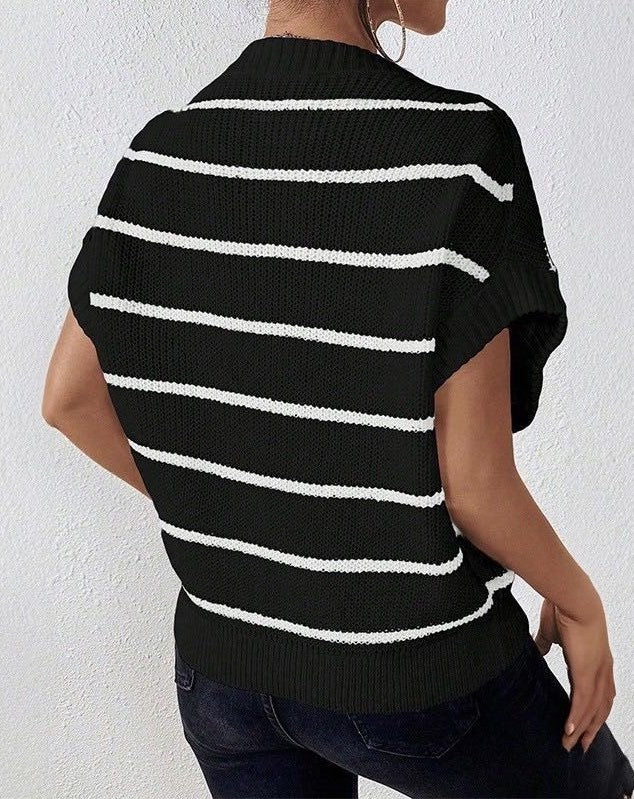 Striped sleeveless sweater