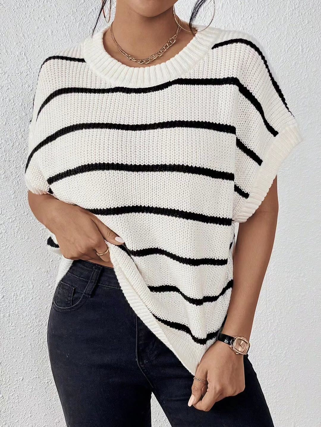 Striped sleeveless sweater