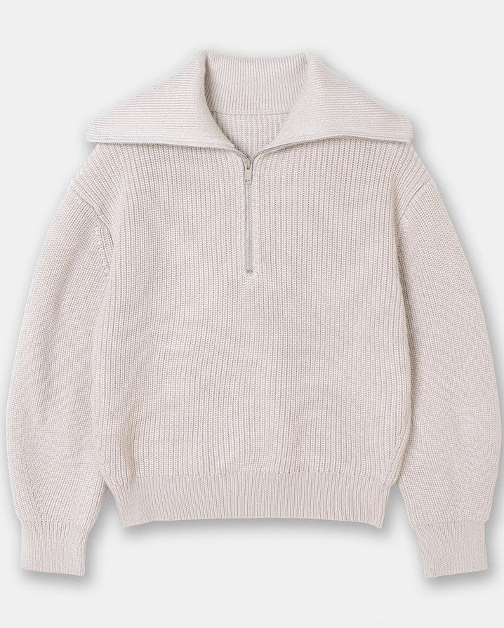 Half zip knit sweater