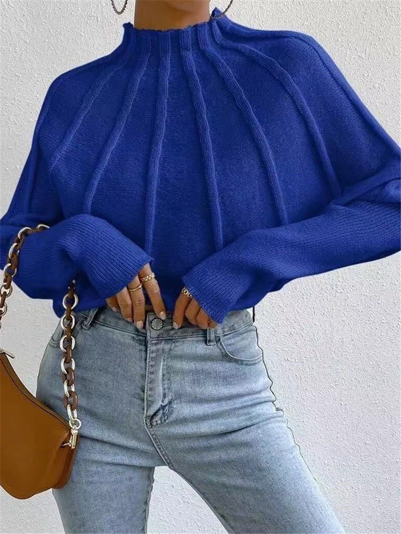 Mock Neck Batwing Sweater