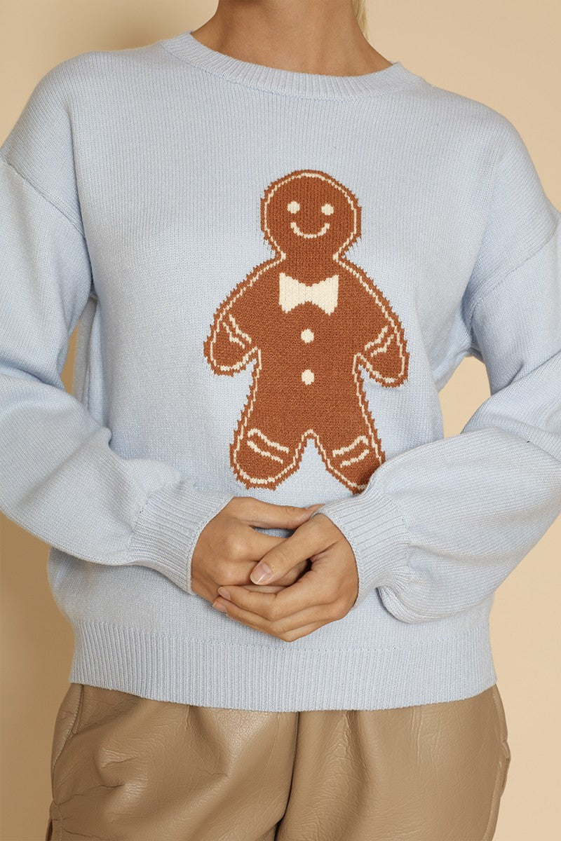 Gingerbread man knit sweater