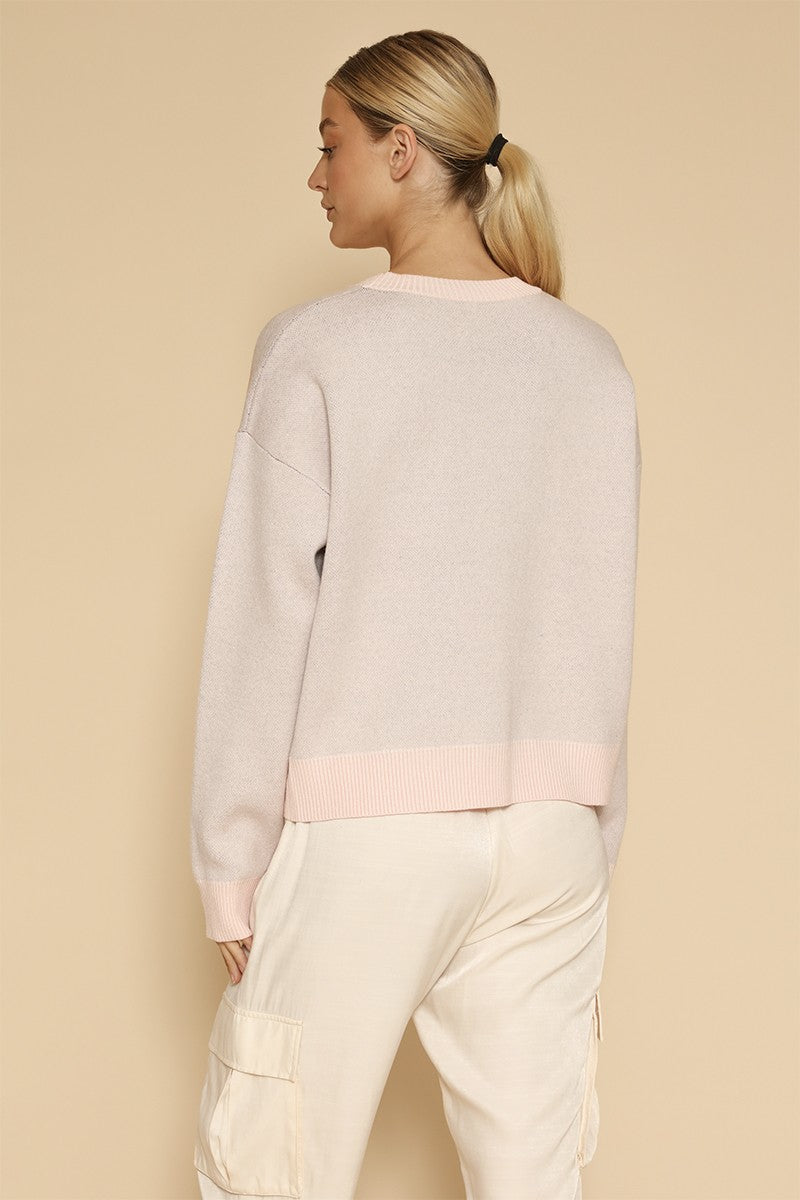 Pig face knit sweater
