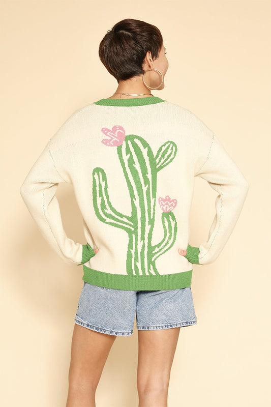 Cactus flower cardigan