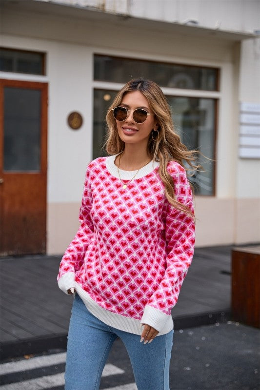 Heart knit sweater