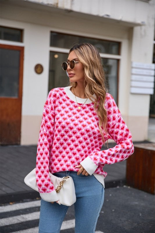 Heart knit sweater