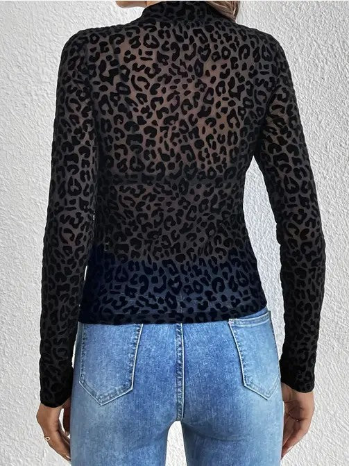 Leopard Print mesh top