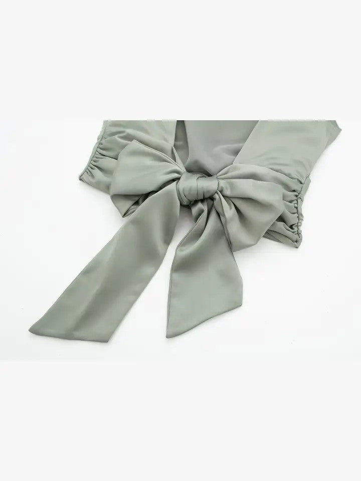 Satin Sleeveless Backless Top
