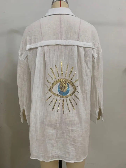 Evil Eye Sequin shirt